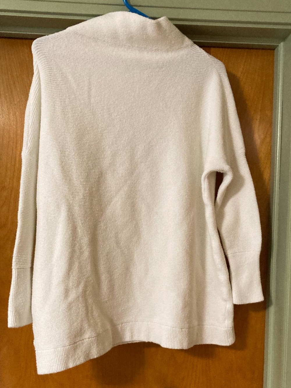 Free People Ribbed White Ottoman Slouchy Tunic Pullover Sweater Oversized XS
